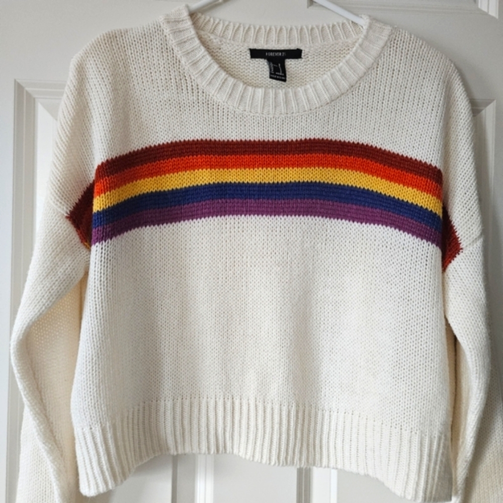 Forever 21 Rainbow Sweater Size Small